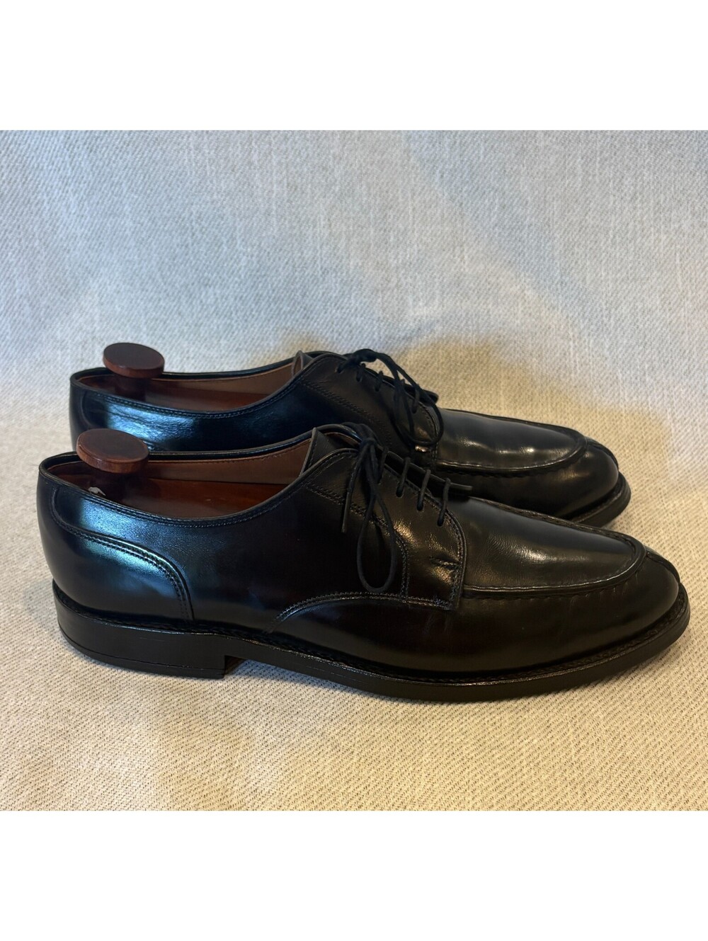 Allen Edmonds Bradley Black Leather Split Toe Derby Shoes 9.5 D Wood Shoe Trees - Picture 6 of 15